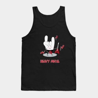 HEAVY METAL HAND HORN WITH GUITAR Tank Top